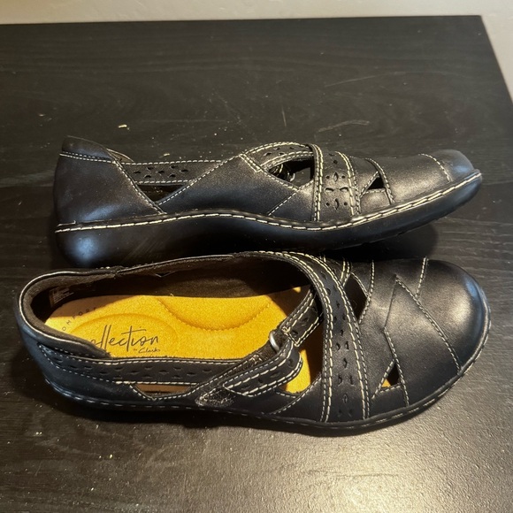 Clarks Ashland Spin Q Strappy Shoes Black - Picture 3 of 7